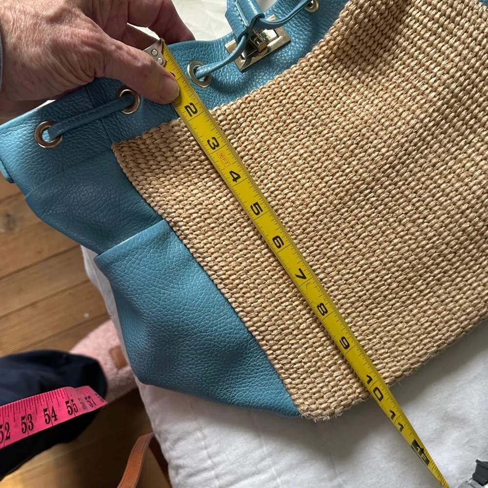 Unicai Firenze leather/straw large hobo type bag